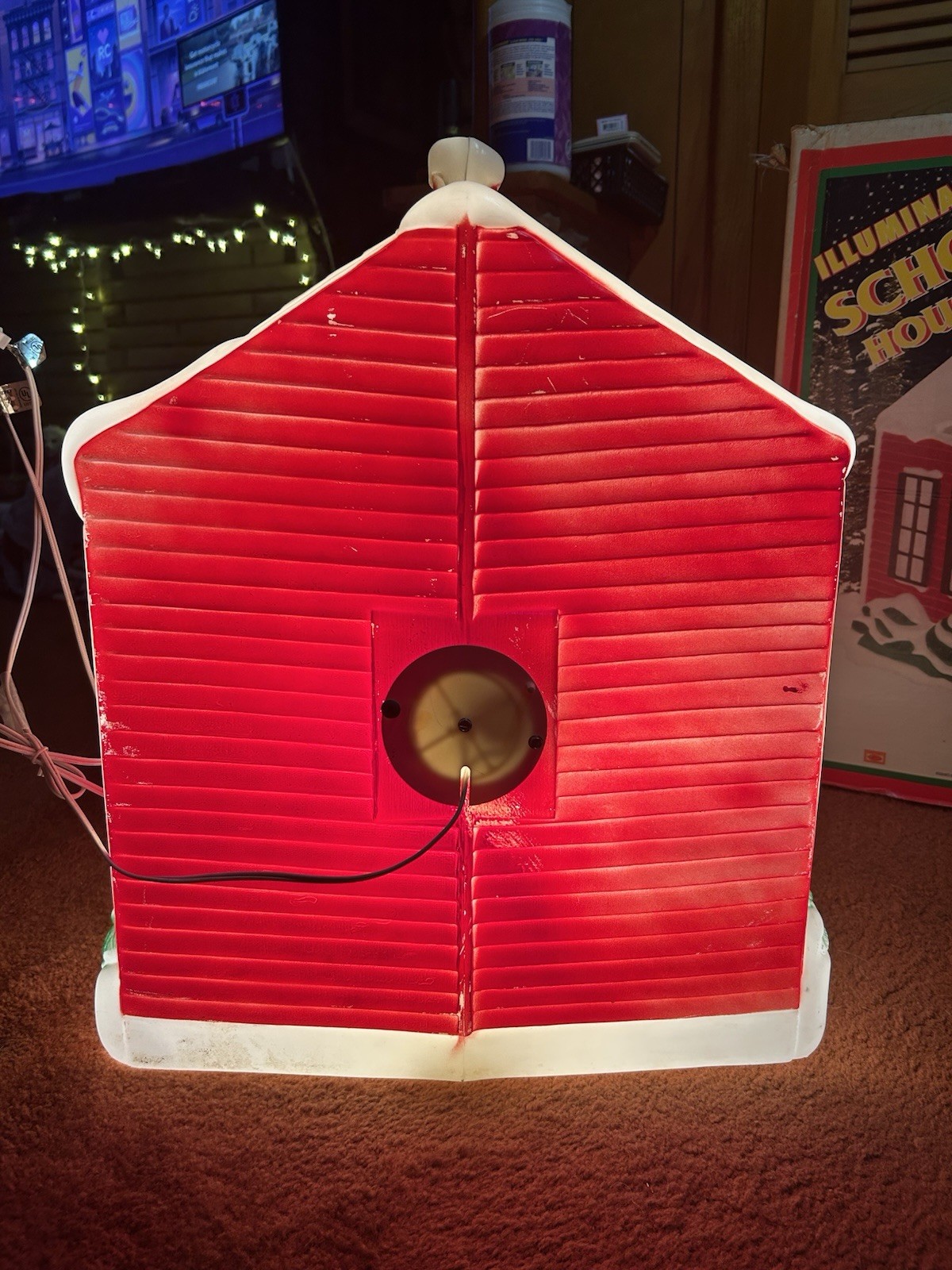 Vintage Empire Blow Mold Victorian Schoolhouse 27” Christmas Lighted RARE Box