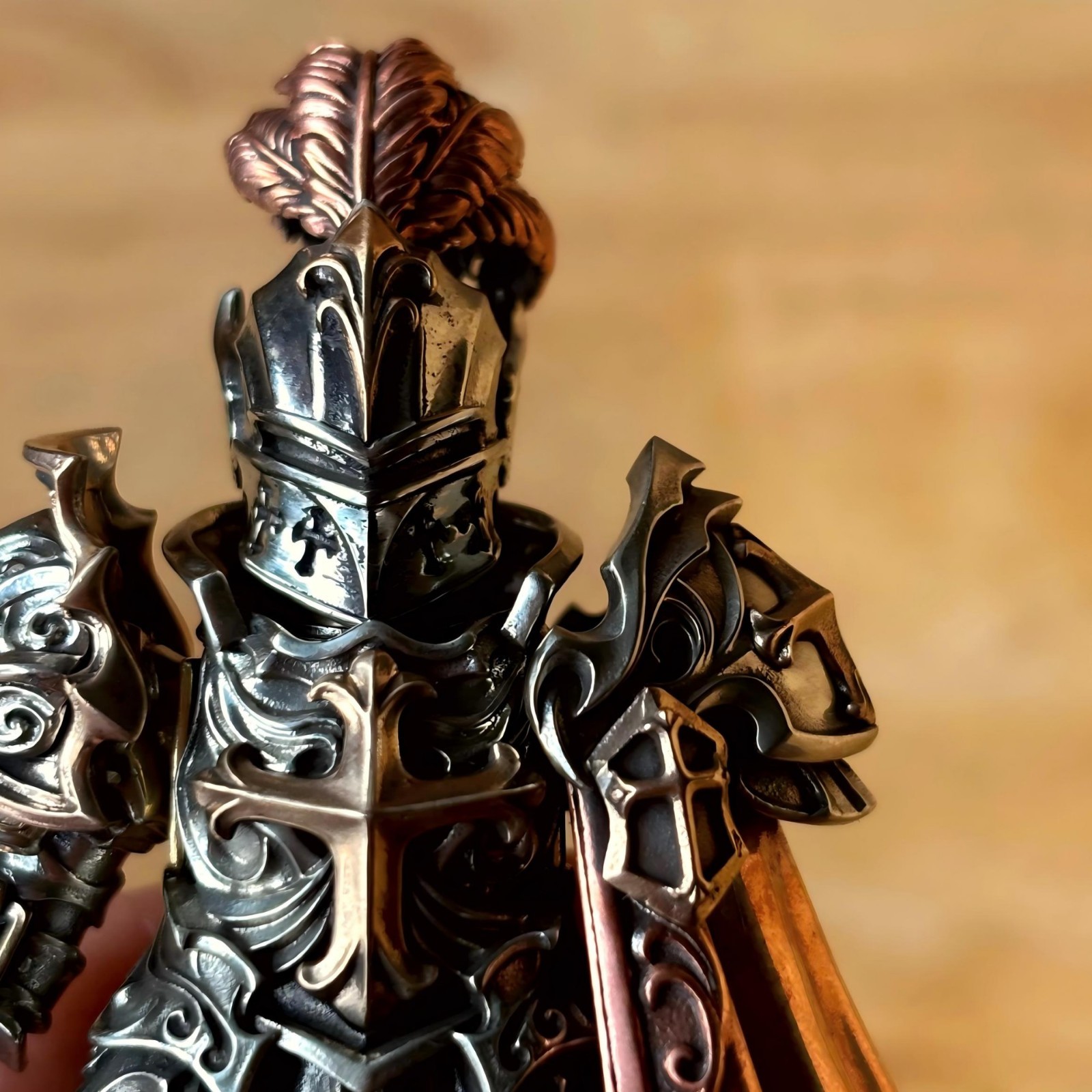 Crimson Templar Figurine Magnetic Assembly Crusader Collectible Gift