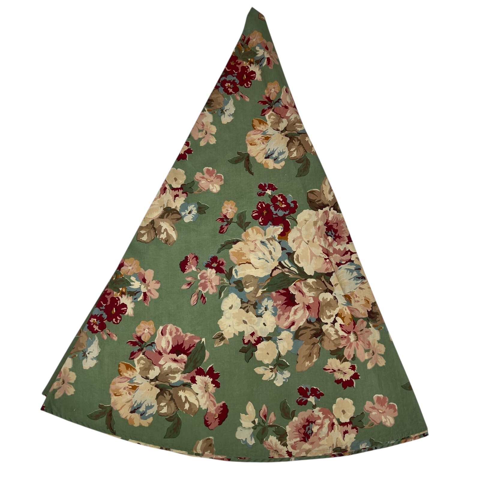 Vintage Ralph Lauren Melanie Green Floral Round Tablecloth Size 68 x 68 in