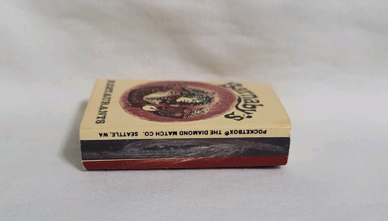Vintage Barnaby’s Restaurant Matchbox Tukwilla Northgate Washington Advertising