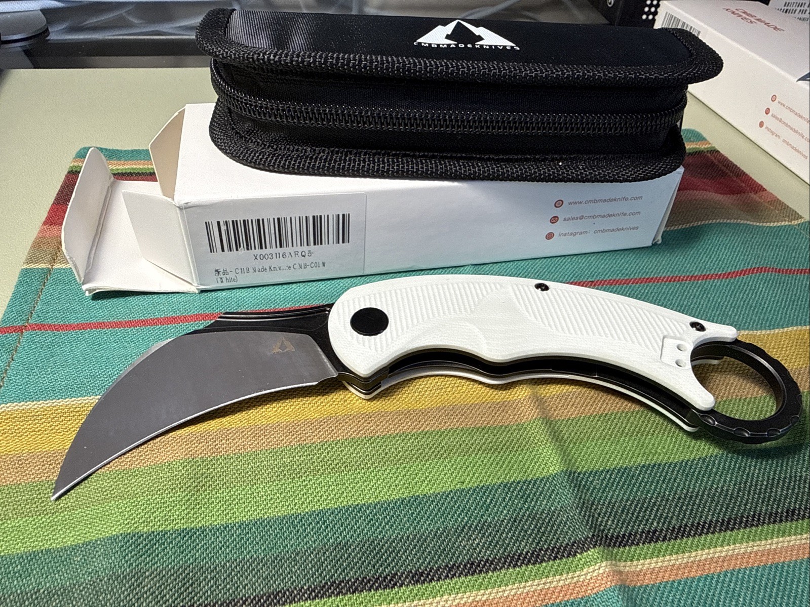New CMB Made Knives Falcon Linerlock White CMB-C01W