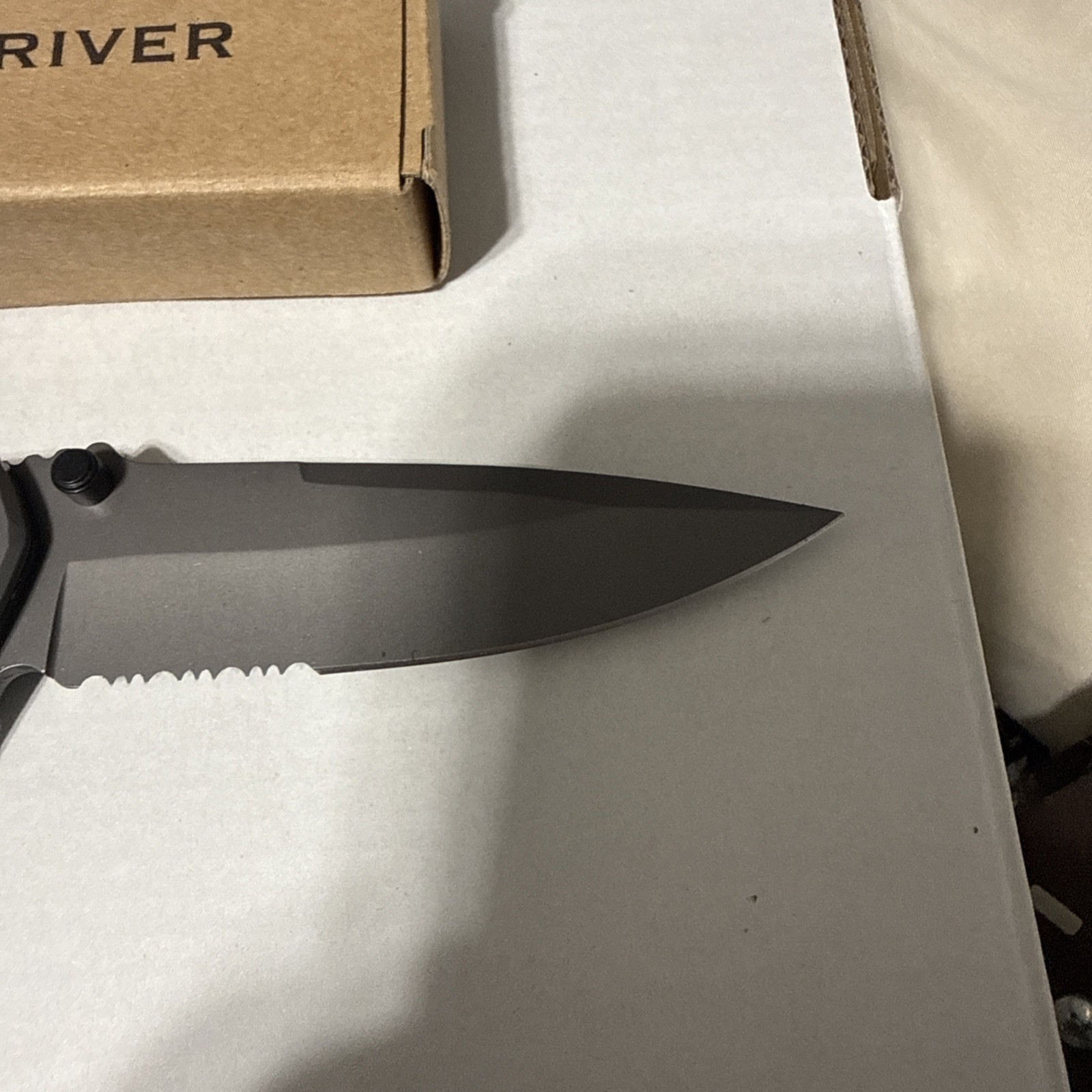 Steel River SR100 Liner Lock Knife, Grey Aluminum Handles, New In Box