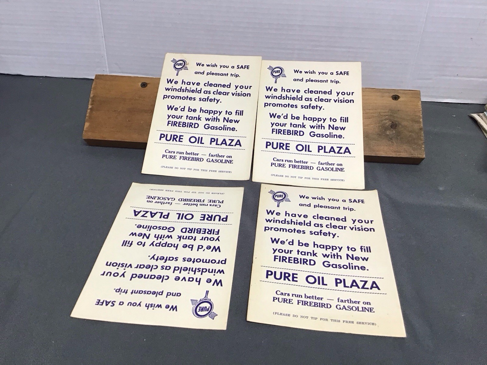 PURE OIL Firebird Gasoline Service Station Advertising.lot of (4)