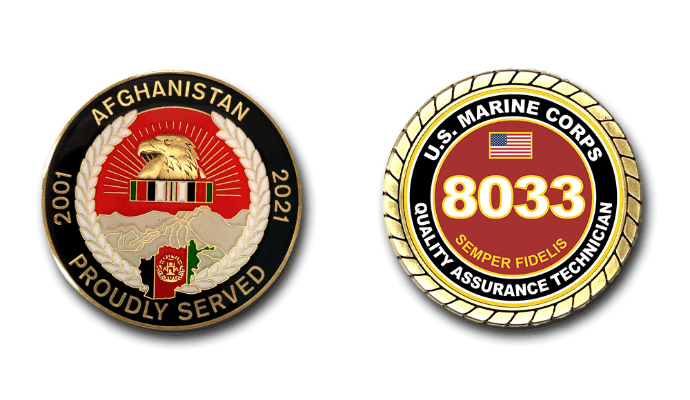 USMC 8033 Quality Assurance Technician Afghanistan Service Challenge Coin