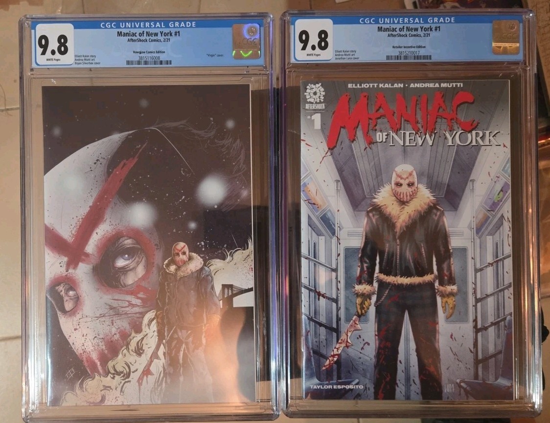 Maniac Of New York 1 Aftershock CGC 9.8 Virgin Exclusive Ltd 250 + 1:15 Variant