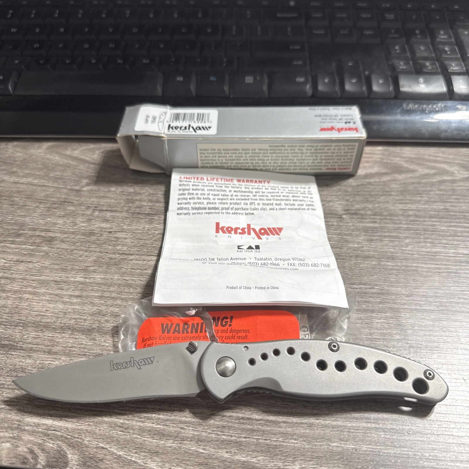 Kershaw #1640 Vapor Silver Ken Onion Folding Knife New In Box
