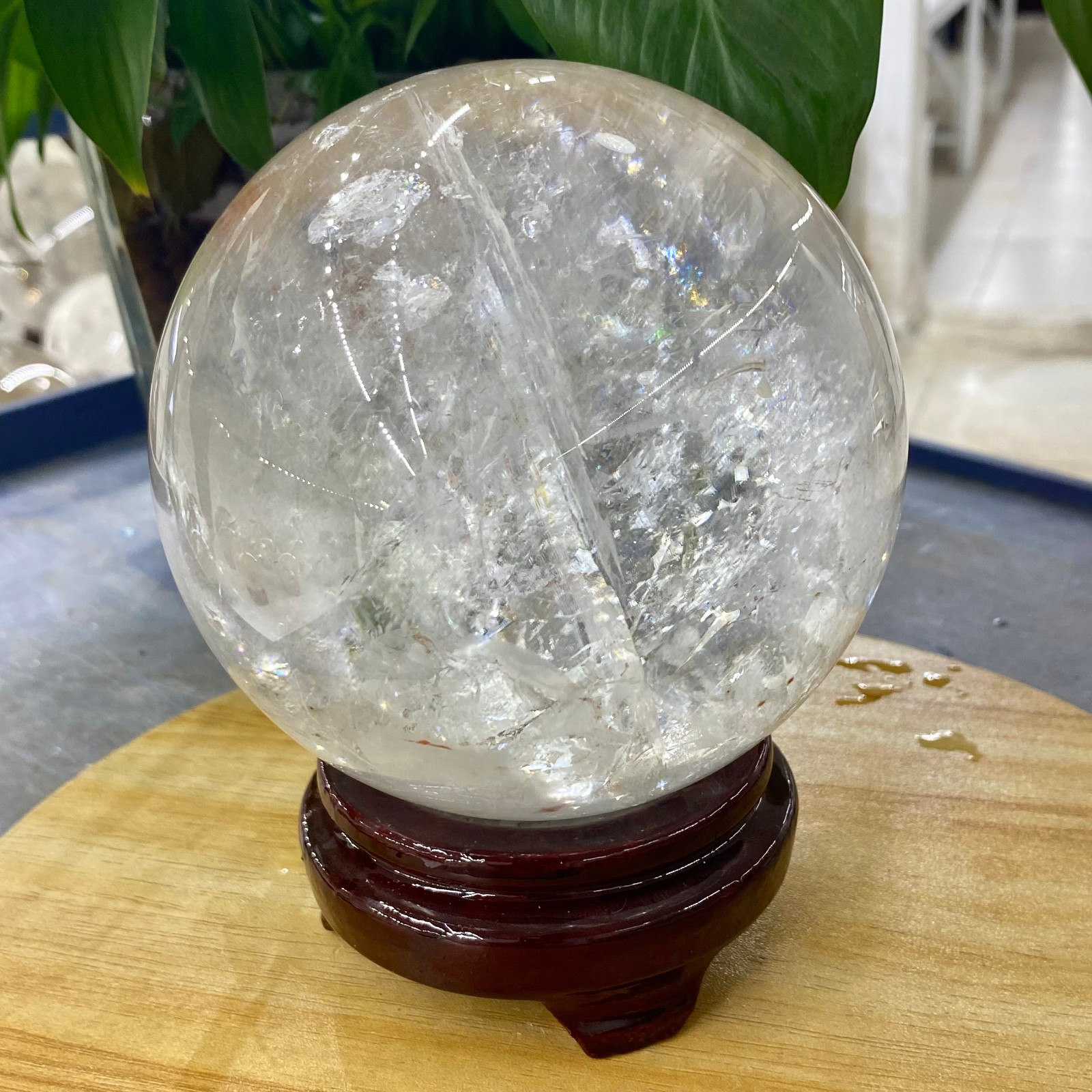 5.18LB Natural white crystal transparent quartz crystal ball Reiki repair
