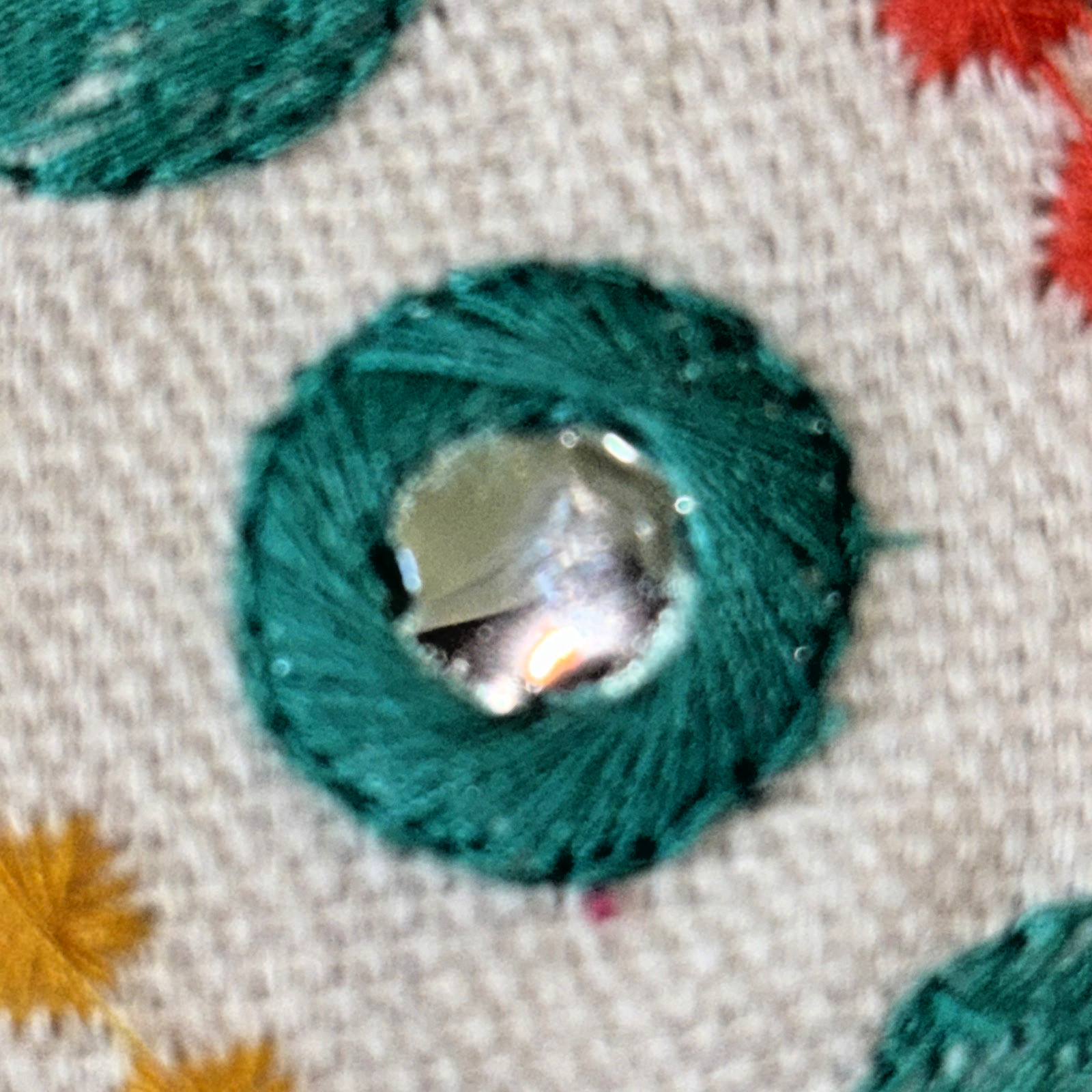 VTG Throw Pillows (2) Boho Mandala Mirrored Embroidery Square 20×20”, 18” Round