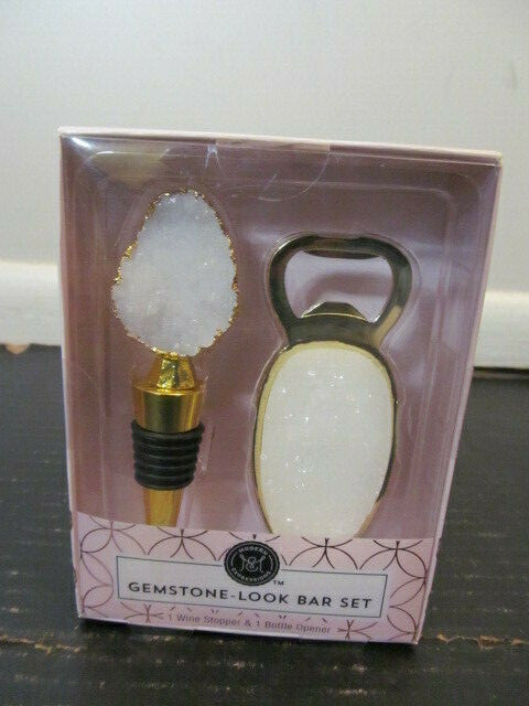 Modern Expressions Gemstone-Look Bar Set, Wine Stopper & Opener