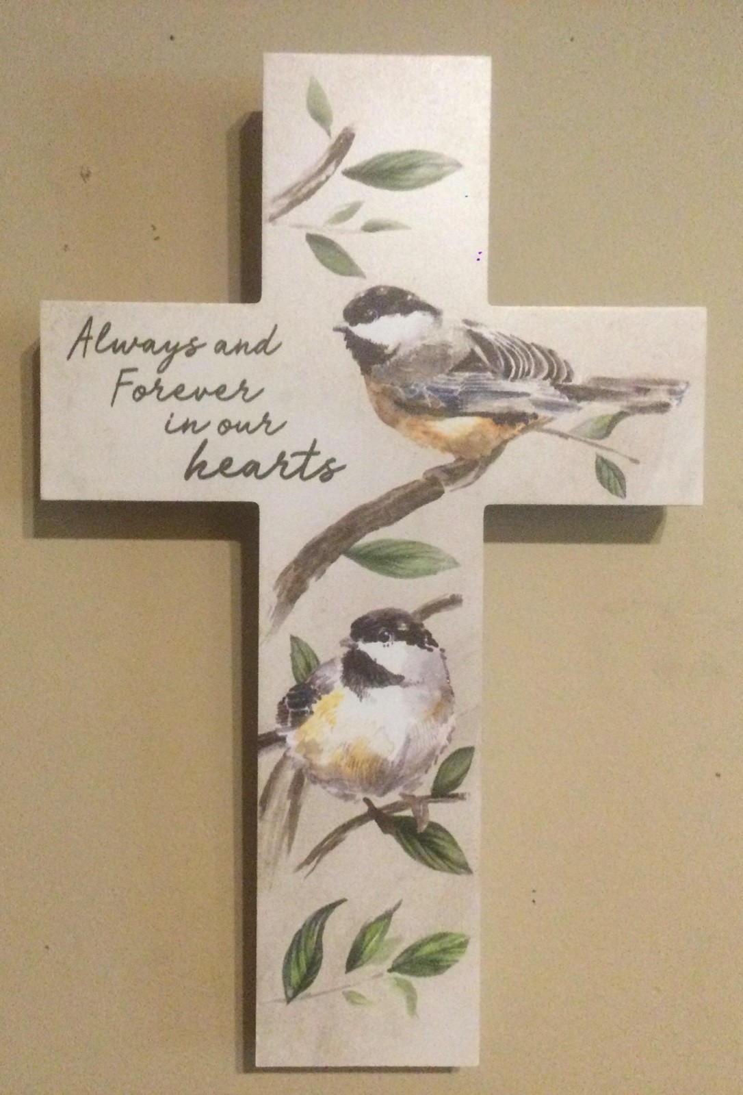 Wall Cross Always and Forever in our Hearts 9 1/4 x 14