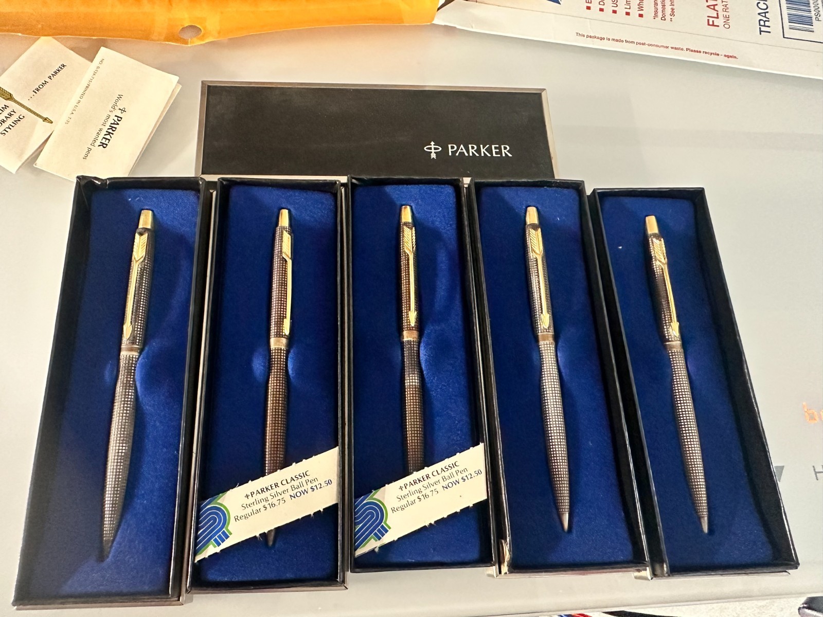 Parker Ball Point Pen, Sterling Silver (Lot of 5 pens)