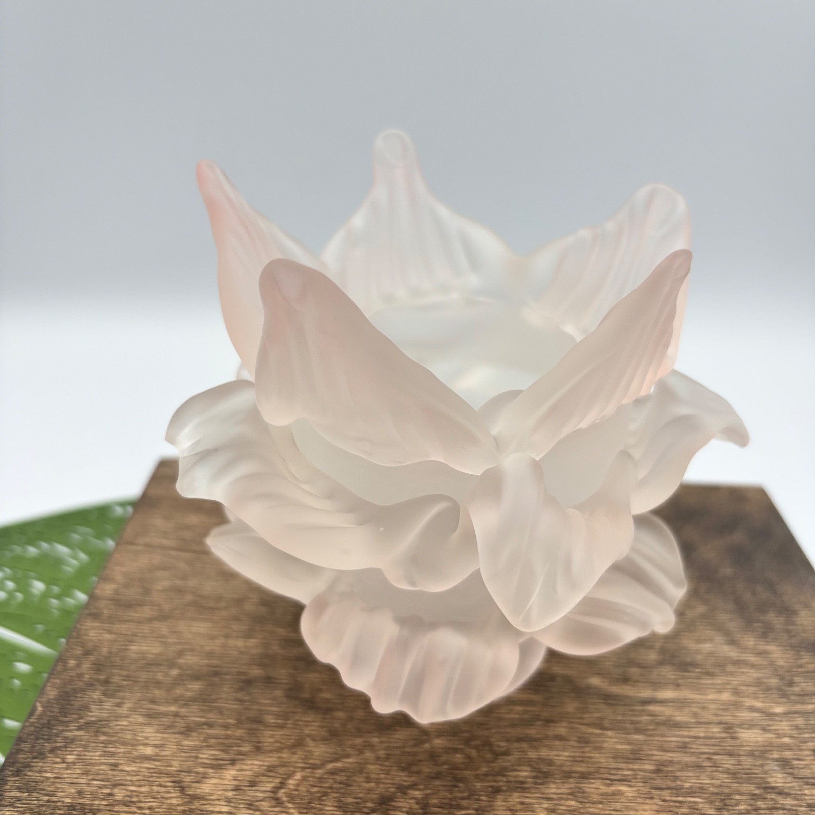 Vintage Art Deco Rose Petals Satin Frosted Glass Chandelier Sconce Light Shade