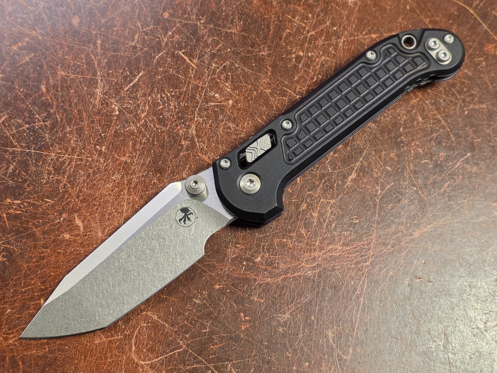 Microtech RAM-LOK Manual Large Underwater Demo Team Black Frag M390MK Blade