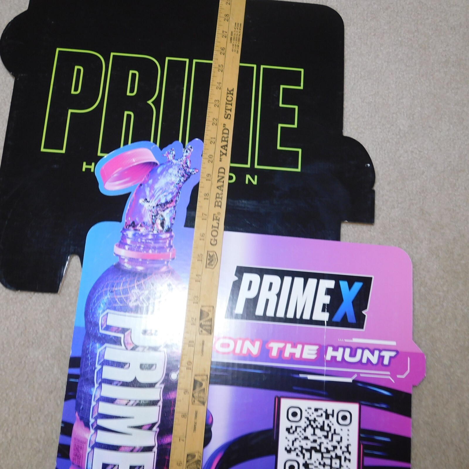 Lot of 2 PRIME Energy Drink Glowberry Prime X Cardboard Signs Advertising