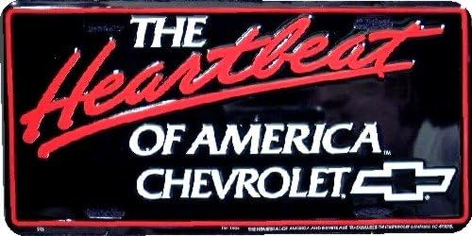 the Heartbeat of America Embossed Metal Auto Tag 6 X 12