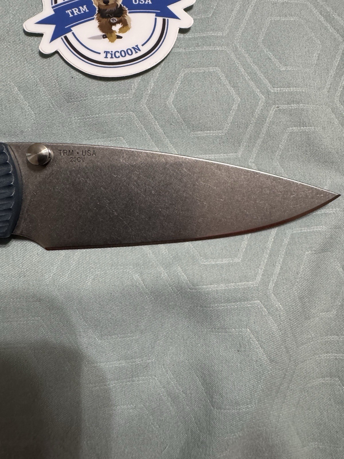 Three Rivers Manufacturing TRM Atom 20CV Full Blue Titanium Lizard Scale