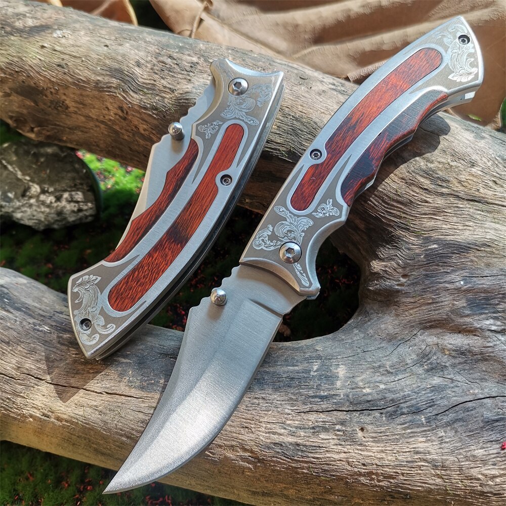High hardness outdoor folding knife, for camping self-defense portable knife