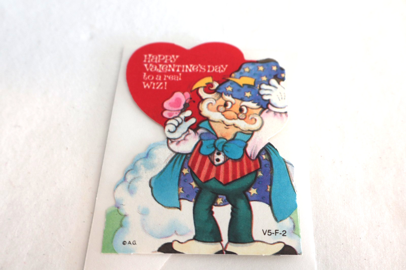 Vintage Valentine Card American Greetings WIZARD w. Envelopes