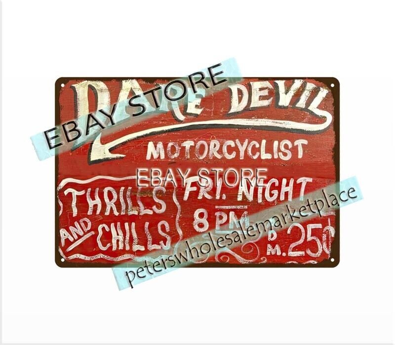 Dare Devil Motorcycle metal tin sign garden outdoor living room wall art