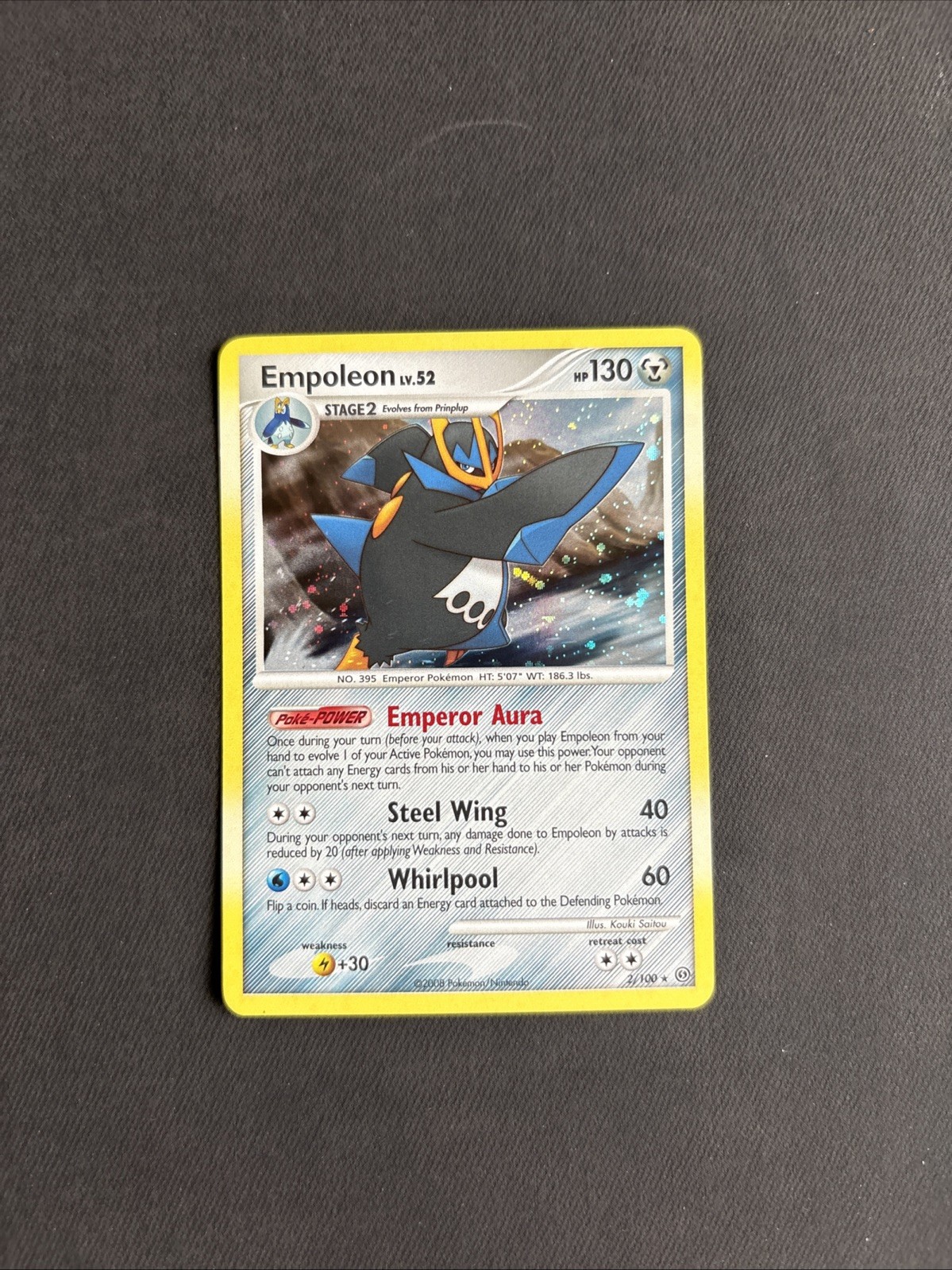 Pokémon TCG Empoleon 2/100 D&P Stormfront Holo Rare – NM