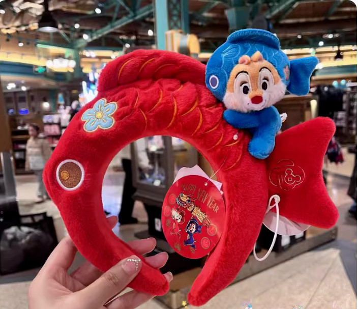 Disney Authentic 2024 Lunar New Year Dale Ear Headband Disneyland Exclusive