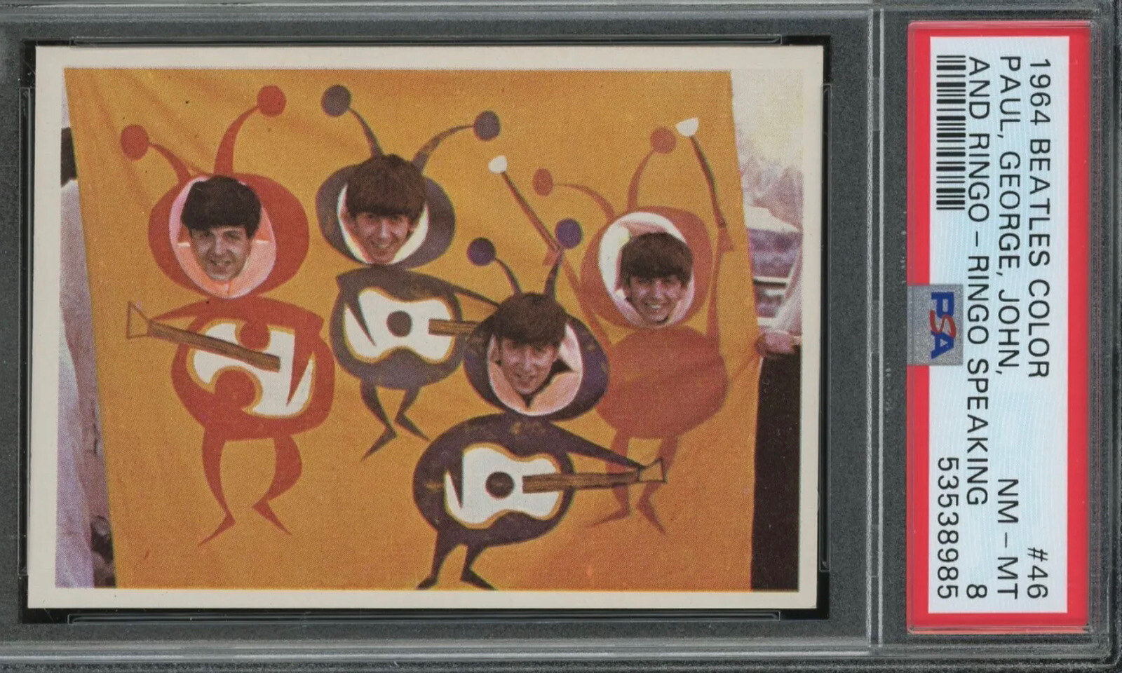 PSA 8 Paul McCartney Rookie Card 1964 Beatles Color #46 Topps John Lennon Ringo