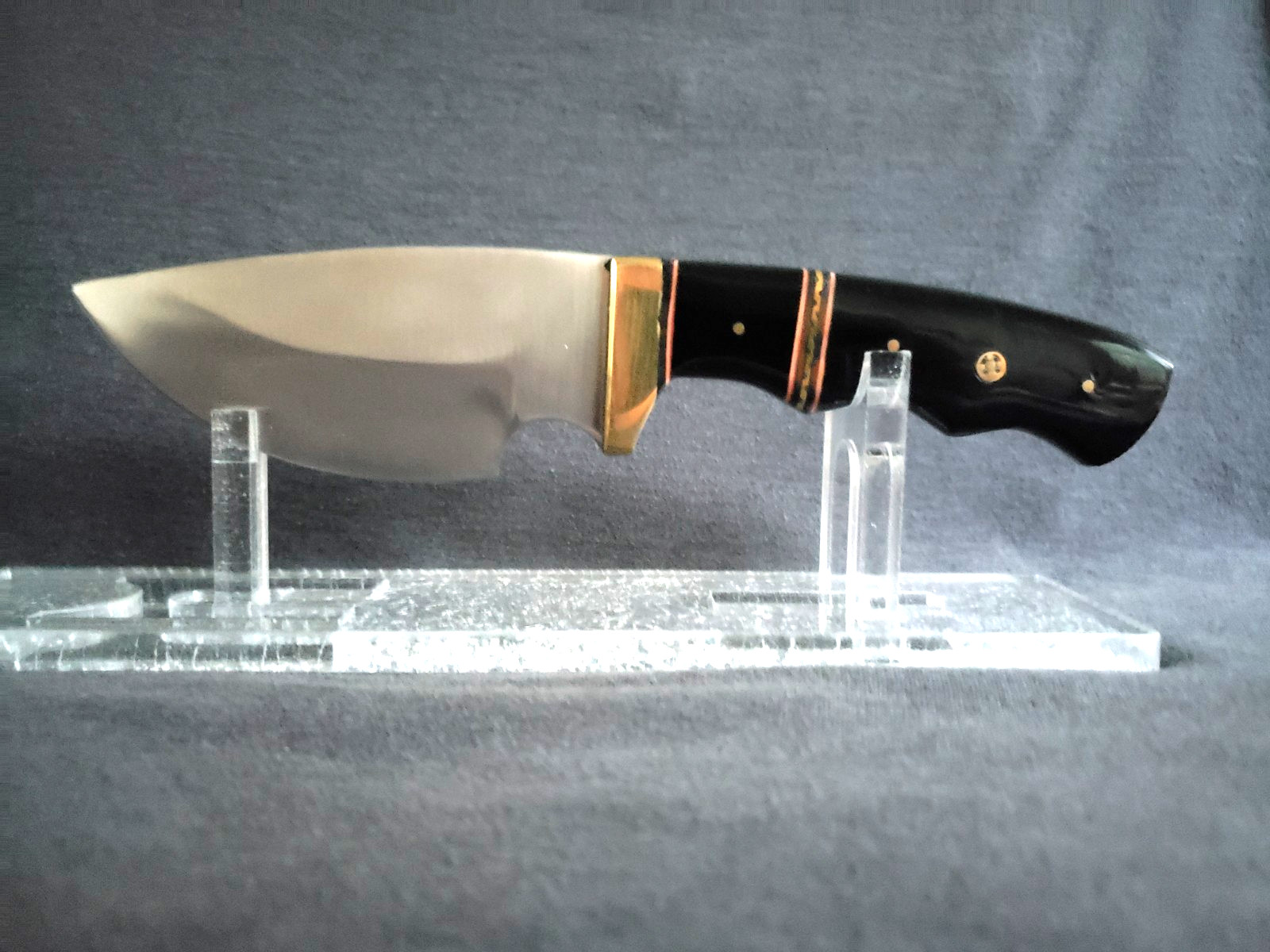 RITE EDGE 9.5″ Buffalo Horn Full Tang Fixed Blade Hunting Knife w/Leather Sheath