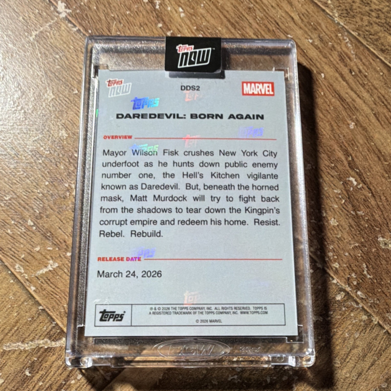 Topps Marvel Daredevil Born Again DDS2 2026 Limited Edition Trading Card