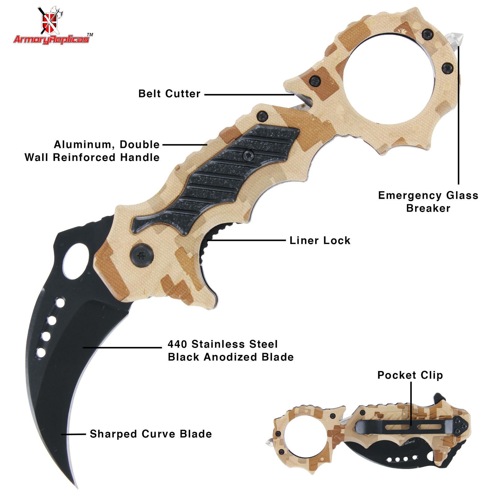 KARAMBIT Spring Assisted Tactical Folding Knife Emergency Blade Pocket Open