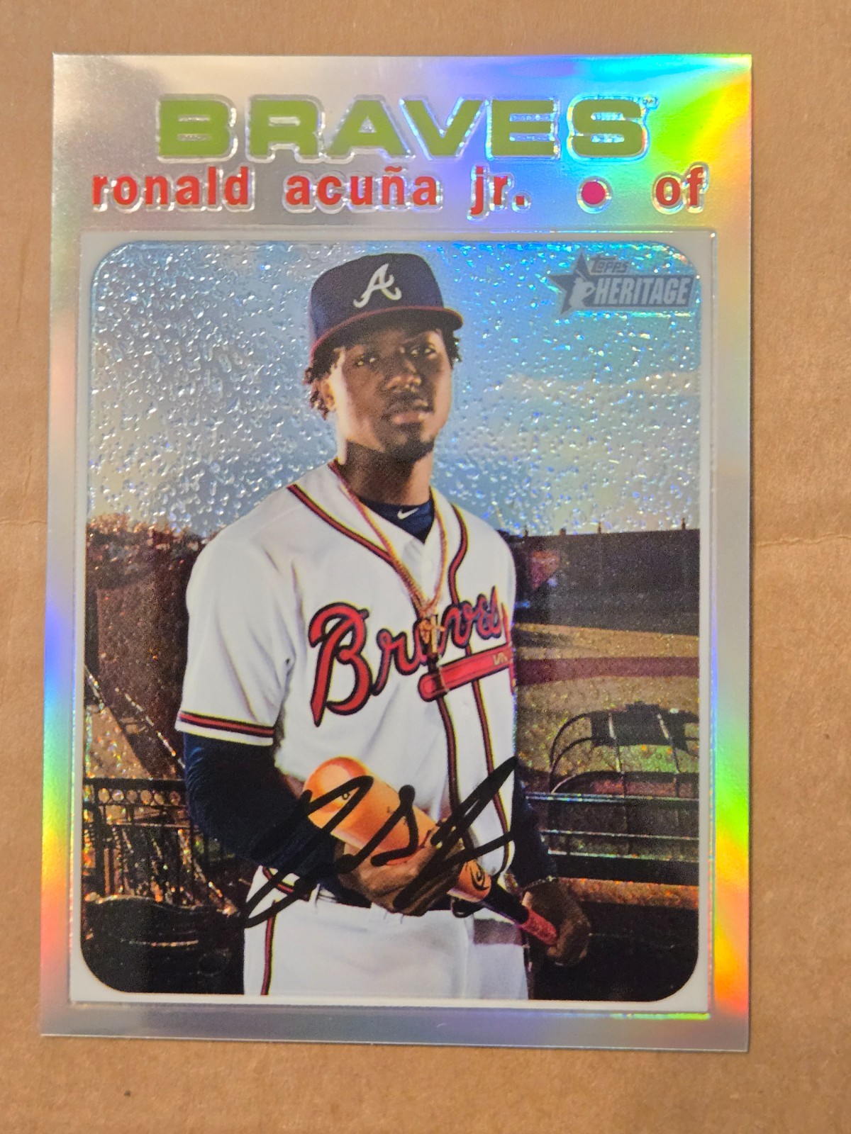 2020 TOPPS HERITAGE RONALD ACUNA JR REFRACTOR #THC-464 “ED 540/571