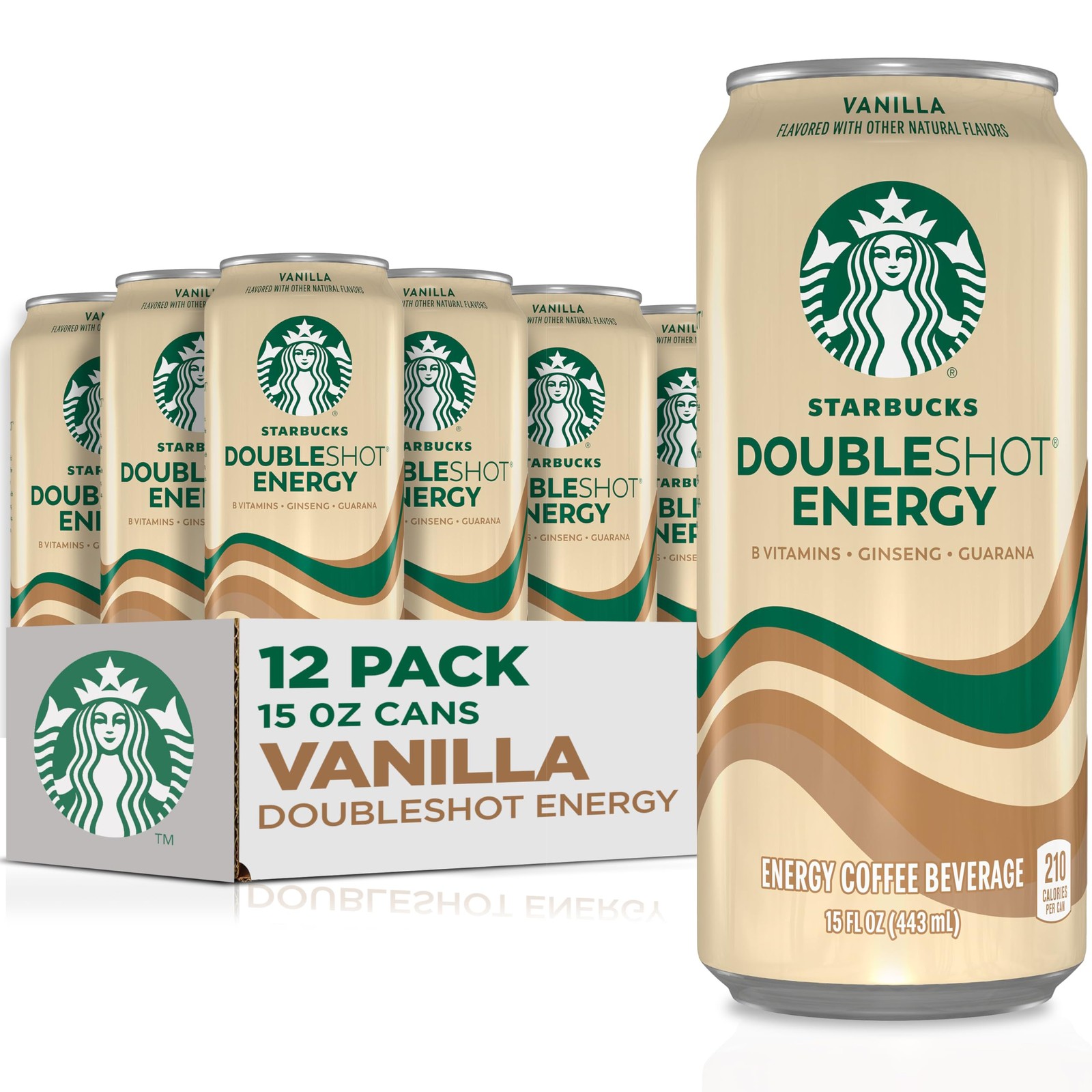 Starbucks Doubleshot Energy Drink Coffee Beverage, Vanilla, Iced Coffee, 15…