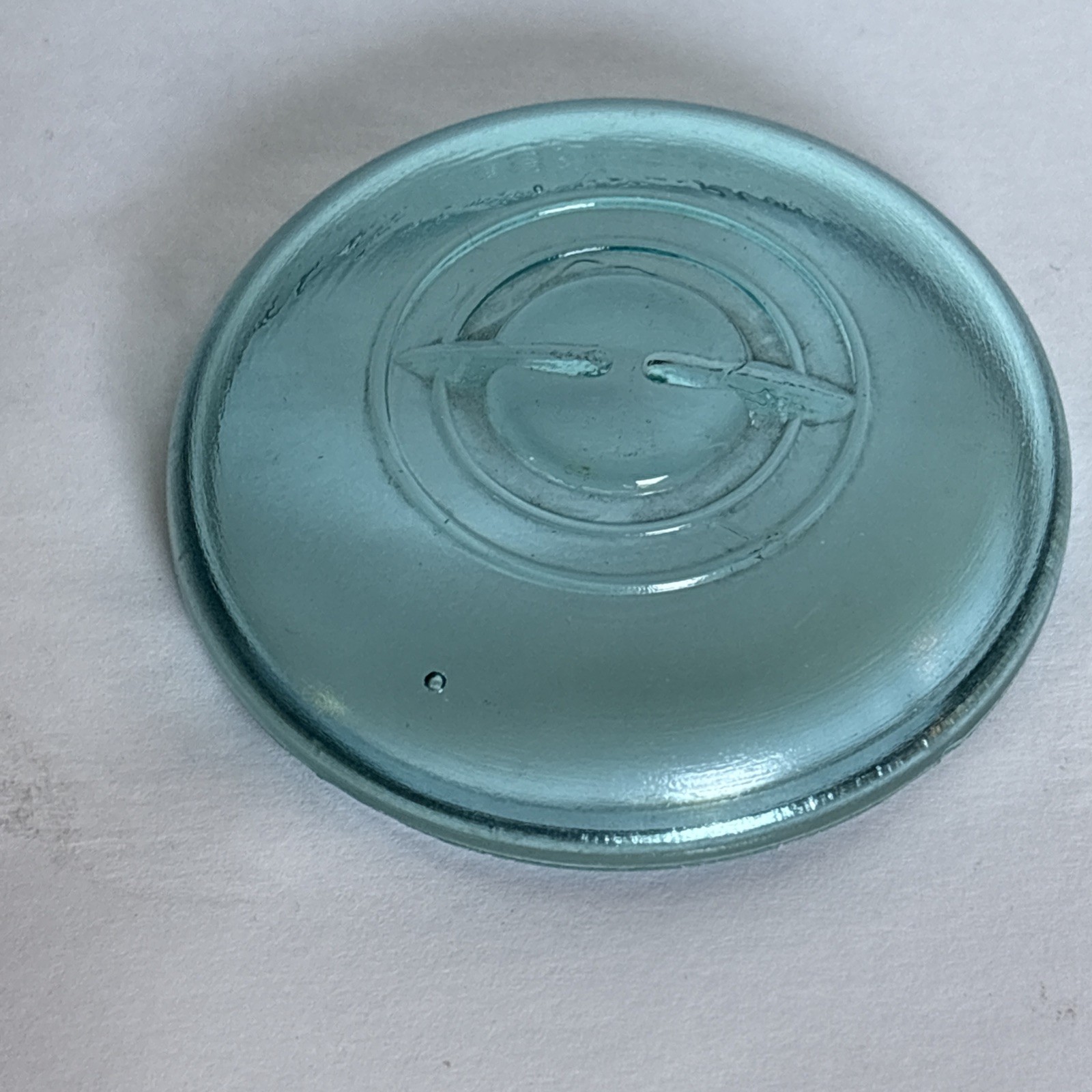 Vintage Ball Jar Blue Glass Wire Bail Locking Lid Only