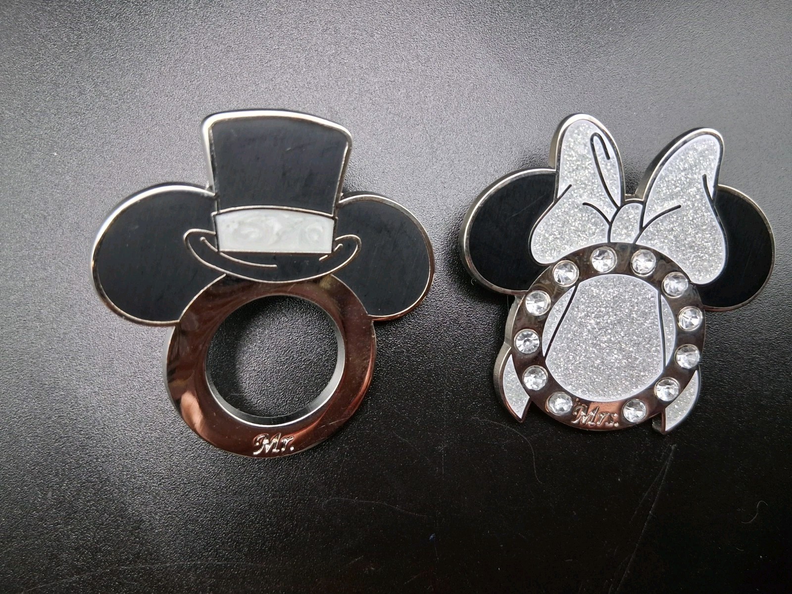 Disney Mickey Minnie Wedding Pins Bride Groom Ring Set Trading Pin Couple