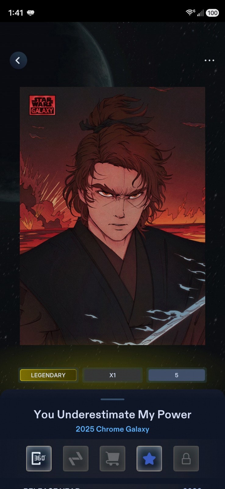 2025 Topps Star Wars Galaxy *DIGITAL* DOM Anakin Skywalker 5cc Red