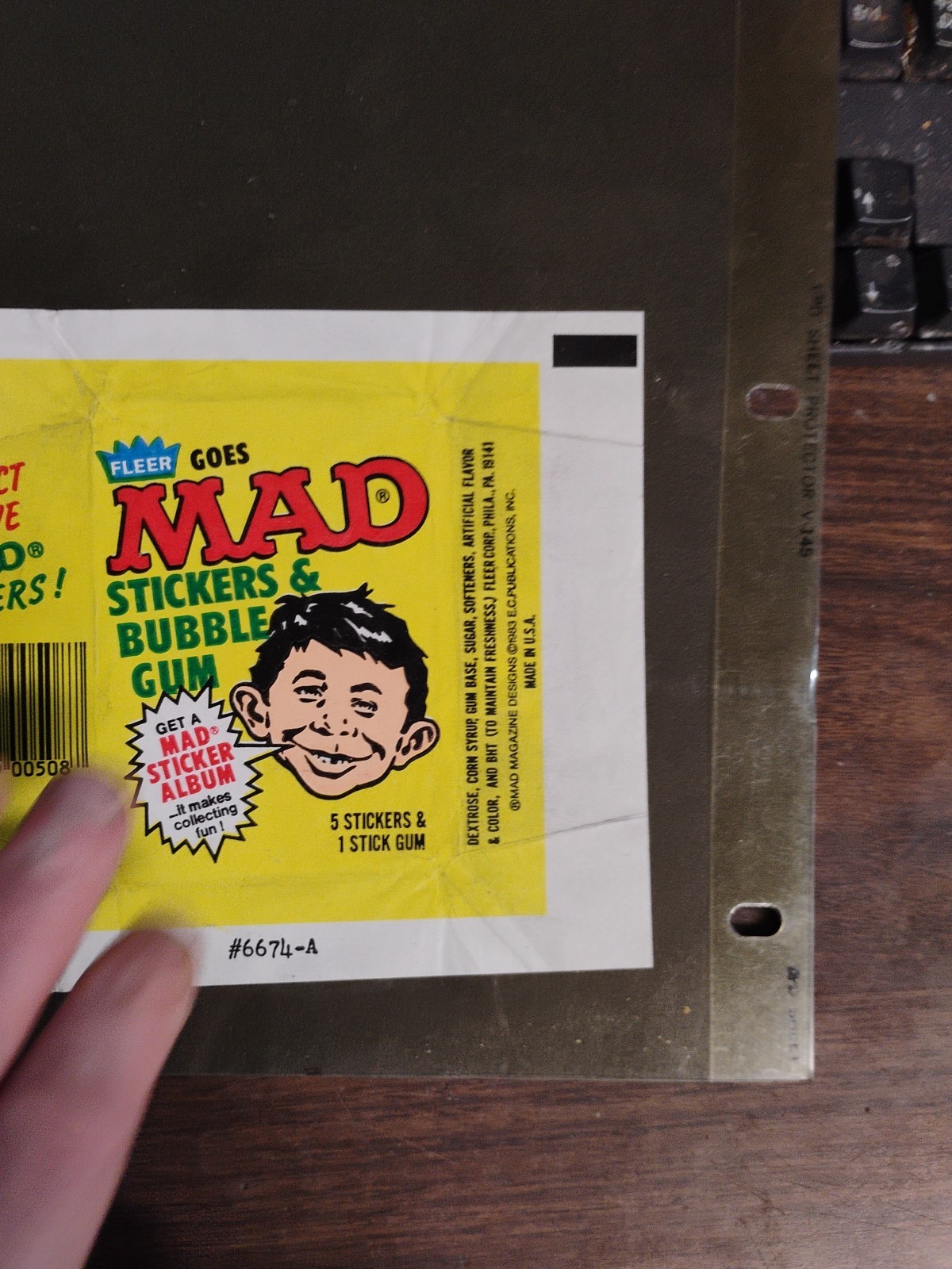 Clear Goes Mad Stickers And Bubble Gum Copyright 1983 Empty Wrapper