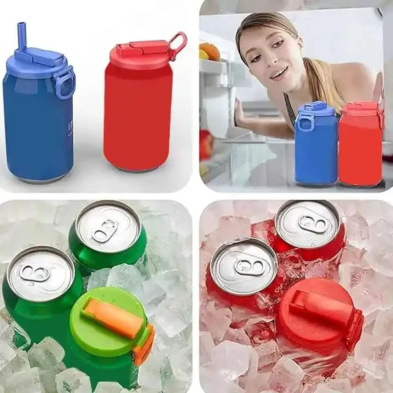 Silicone Can Covers with Straws for Canned Beverages – Reusable & BPA-Free
