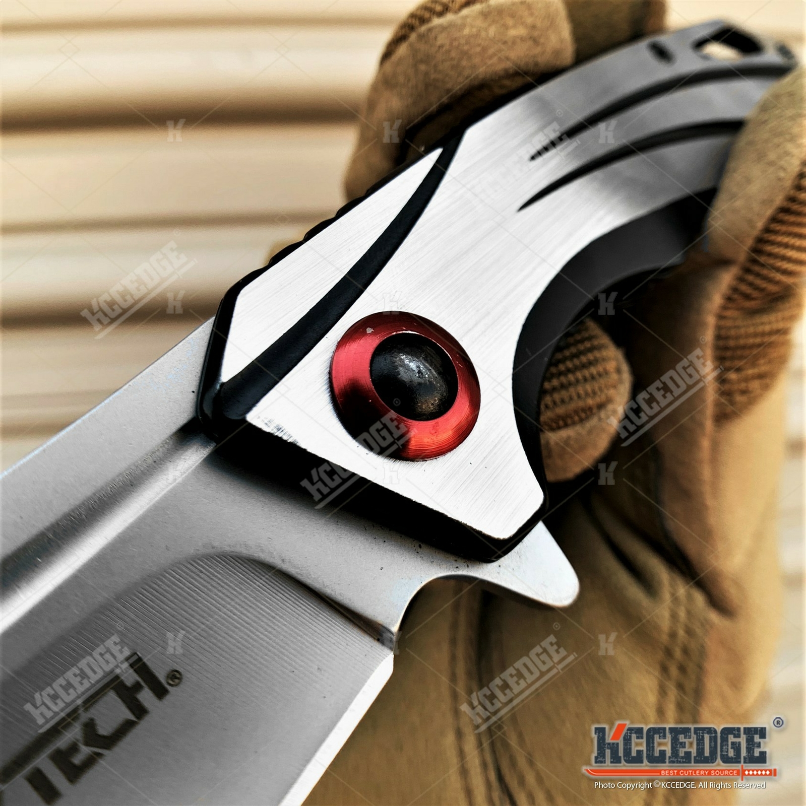 7.75″ Tactical Pocket Knife 3.25″ Full Edge Stainless Steel Blade Survival Knife
