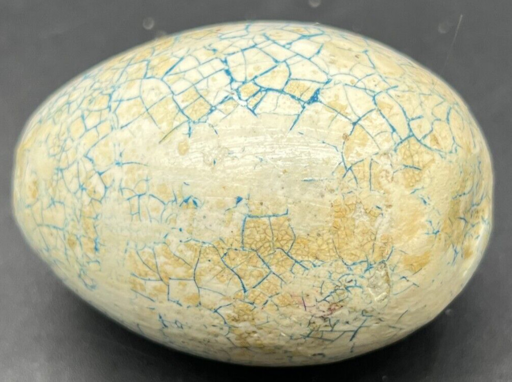 Paper Papier Mache Rock Egg with Victorian Lady Seated