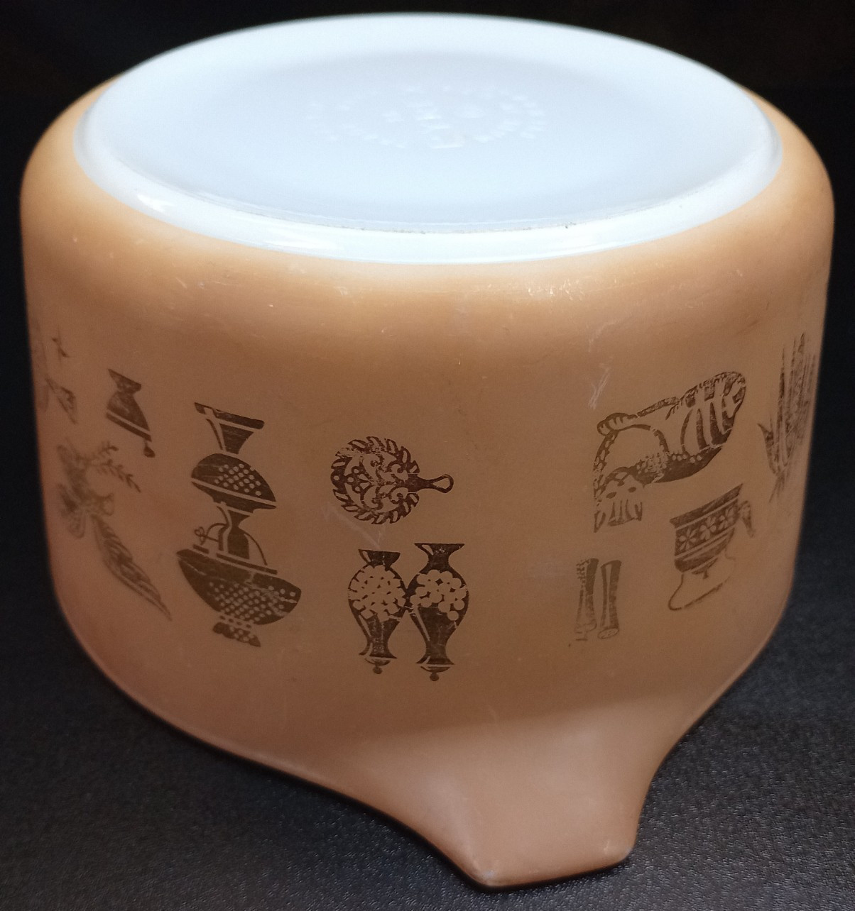 Vintage PYREX Early American Brown and Gold Casserole Dish #473 1 Qt Ovenwear