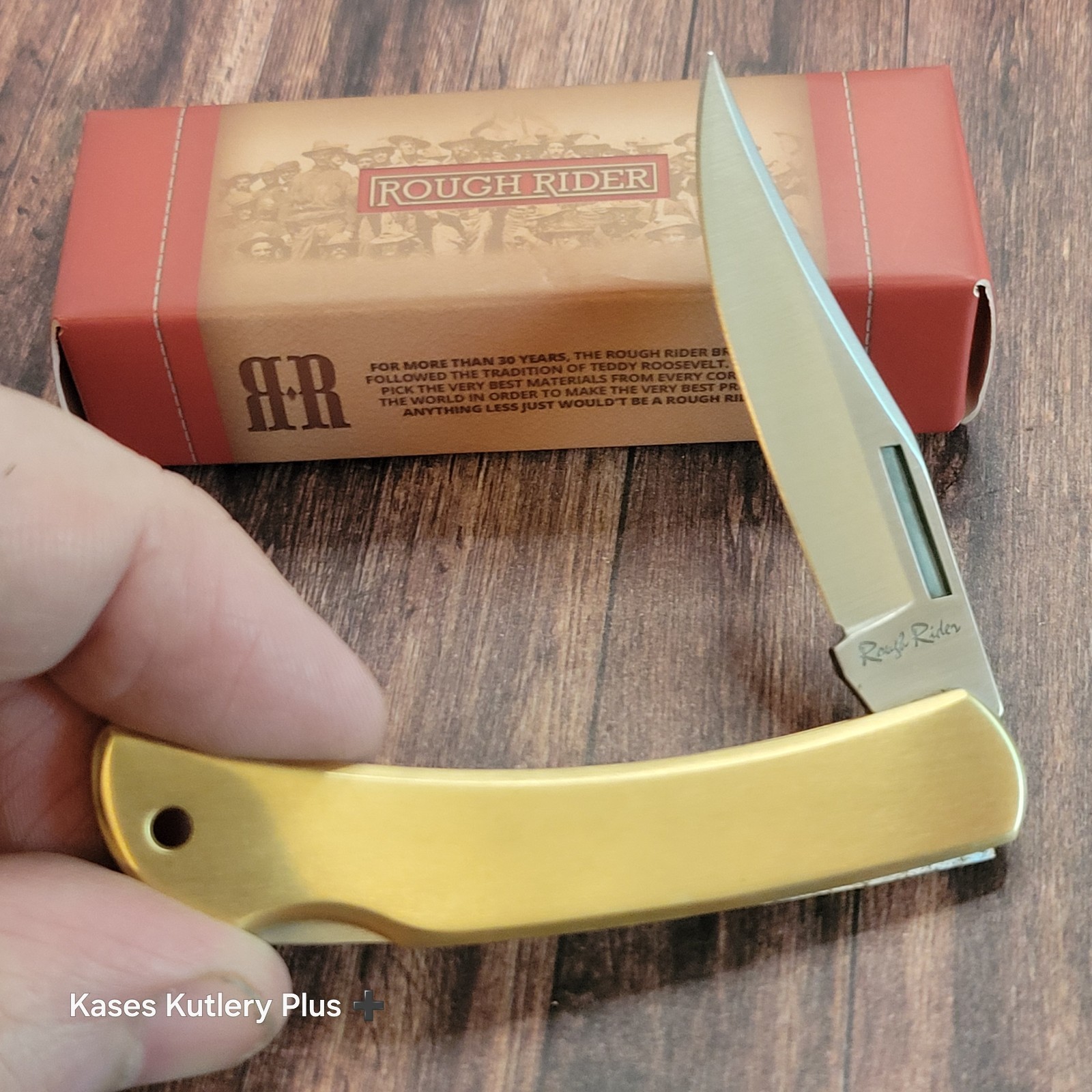 Rough Rider RR2004 Lockback 2.88″ Closed Brass Handle Folding Pocket Knife