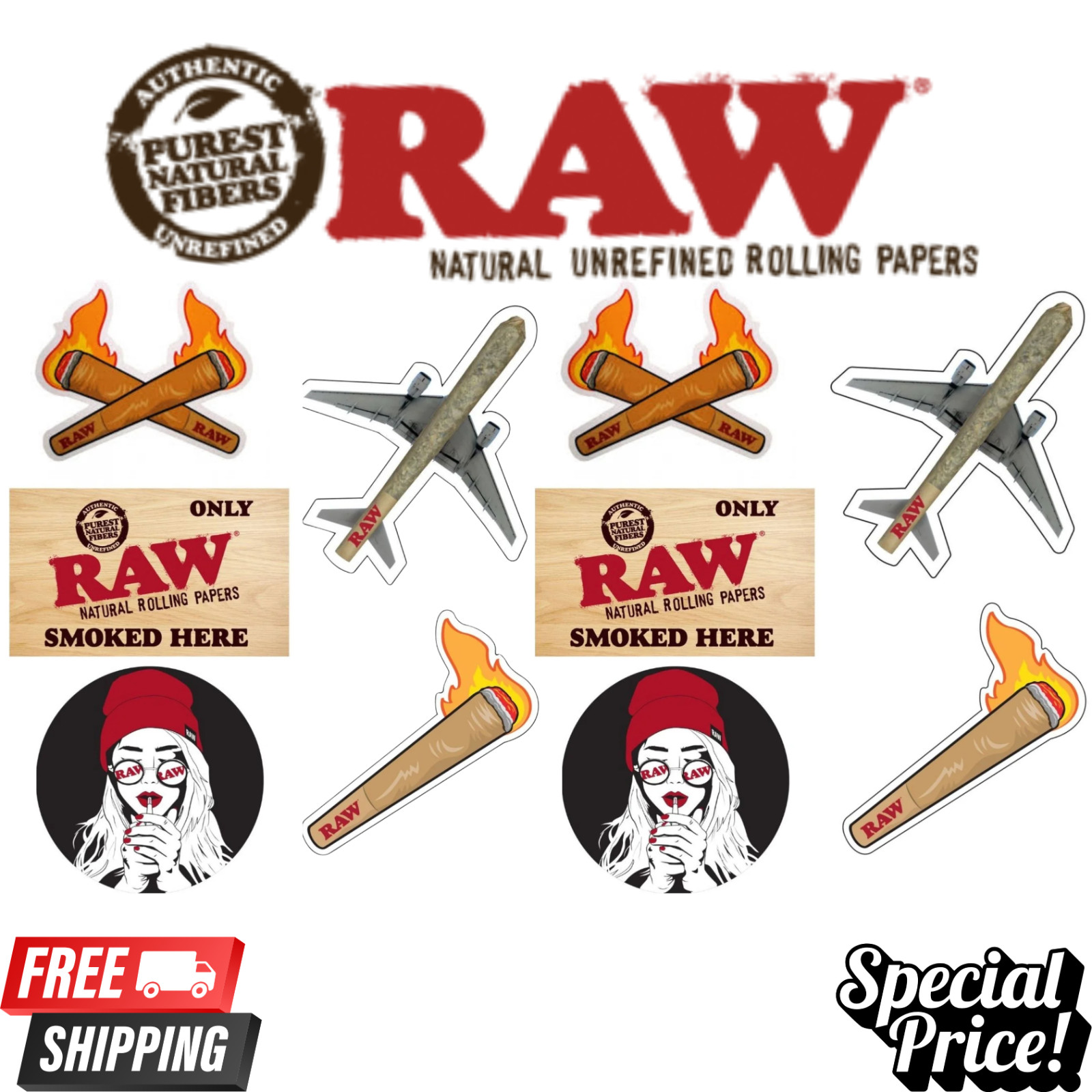 RAW Vinyl Stickers Pack | 12 Random Count Official RAW Logo Decals