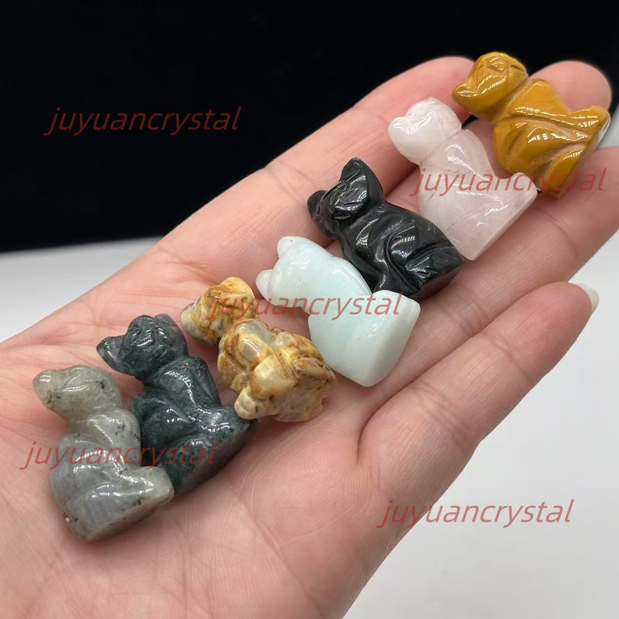 Mix Natural Hand carving Quartz Crystal animals skull Decor Healing Gift