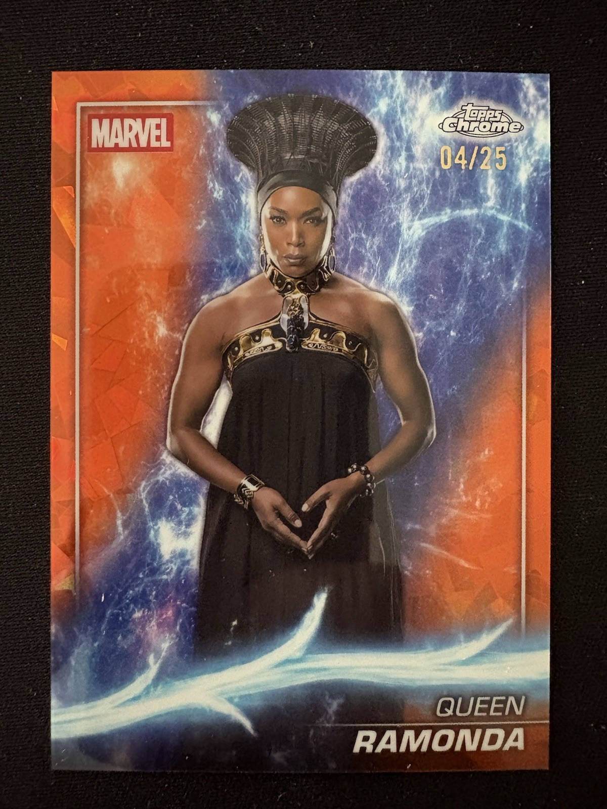2025 Topps Marvel Studios Chrome Sapphire Queen Ramonda Orange Sapphire 04/25