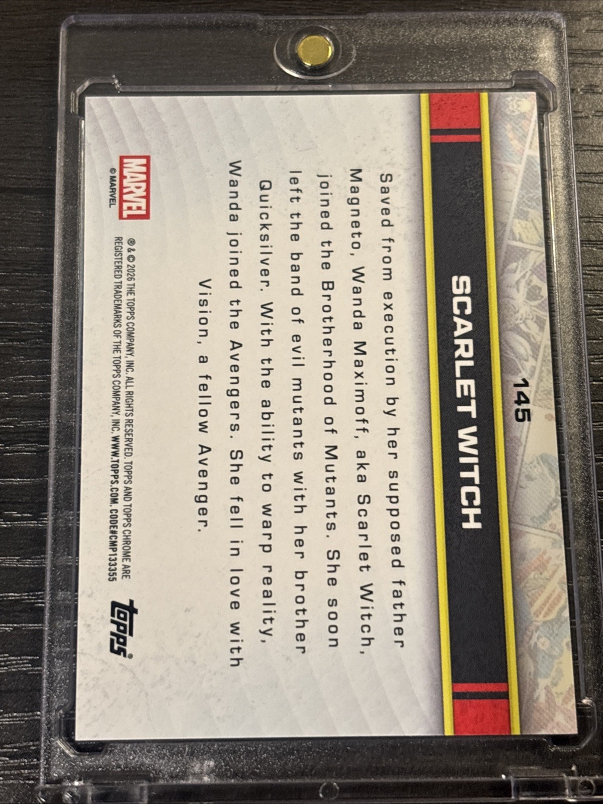 2026 Topps Chrome Marvel Scarlet Witch Red Ray Wave /5