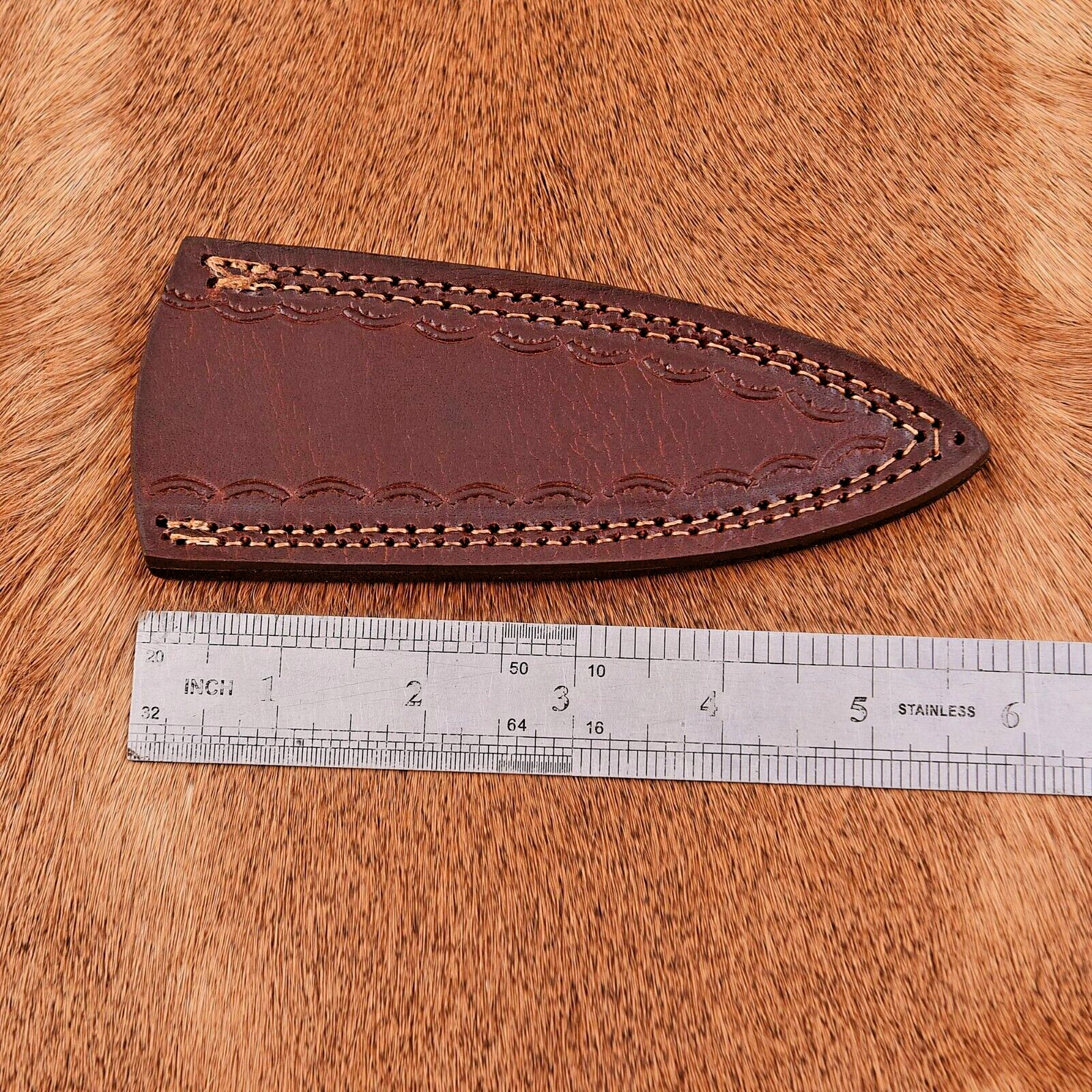 GENUINE LEATHER HAND CRAFTED BELT SHEATH FOR FIXED BLADE BOOT KNIFE EDC 1446