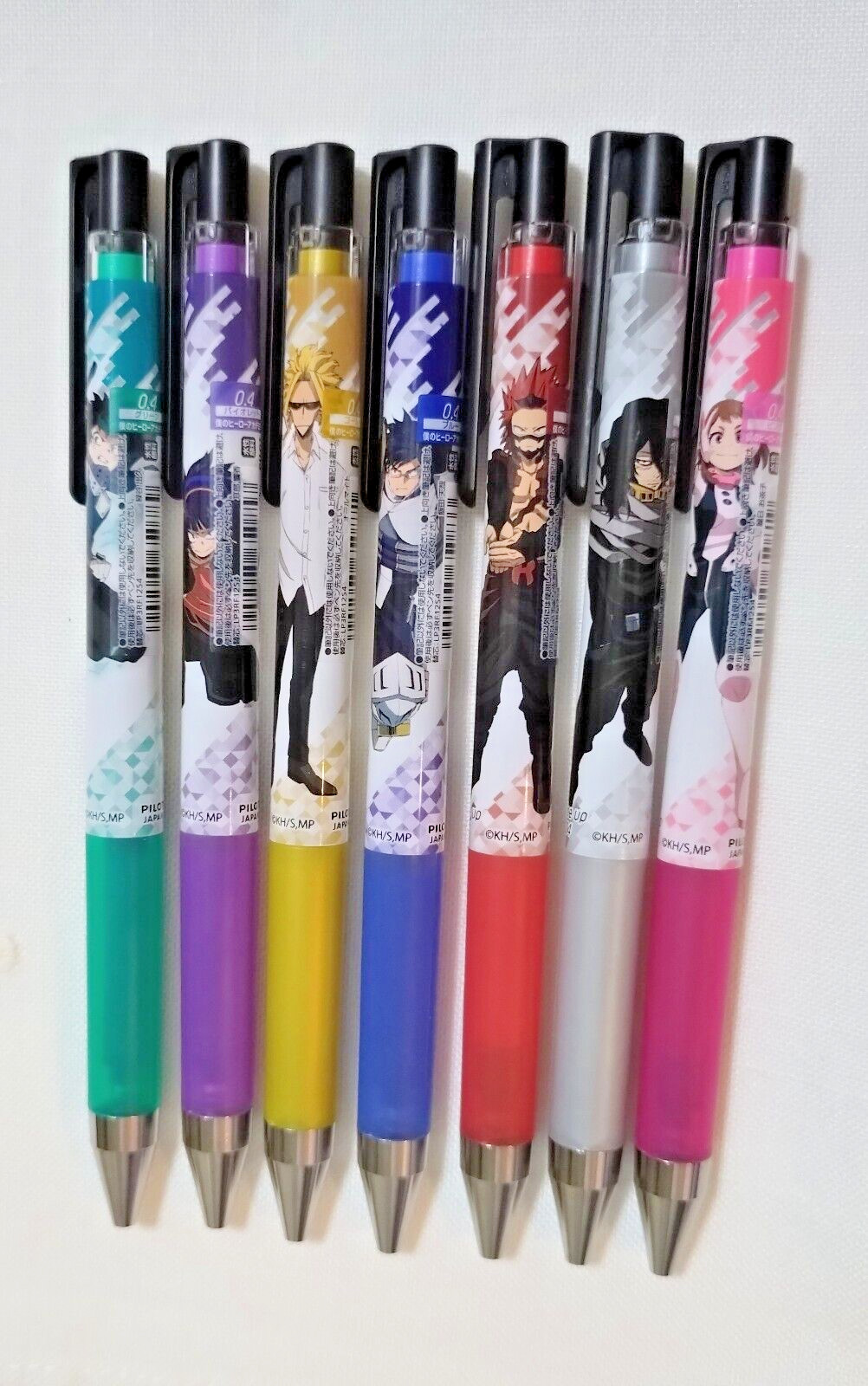 My Hero Academia PILOT Gel Ink Ballpoint Pen 0.4mm Set of 7types Pens in HAND