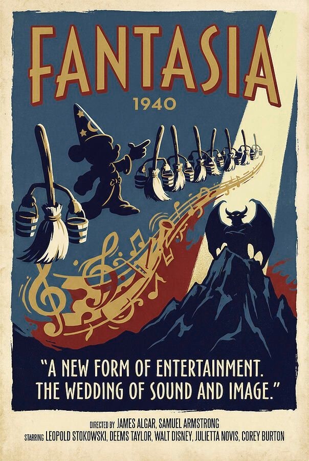 1940 Fantasia Disney Cute Cool Repro Print Poster 13×19