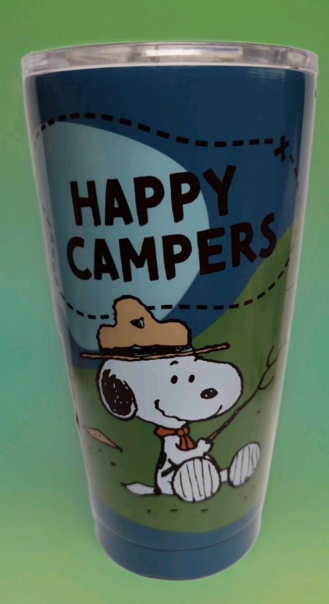 Peanuts Snoopy Beagle Scout Happy Campers 20oz Stainless Steel Tumbler By…