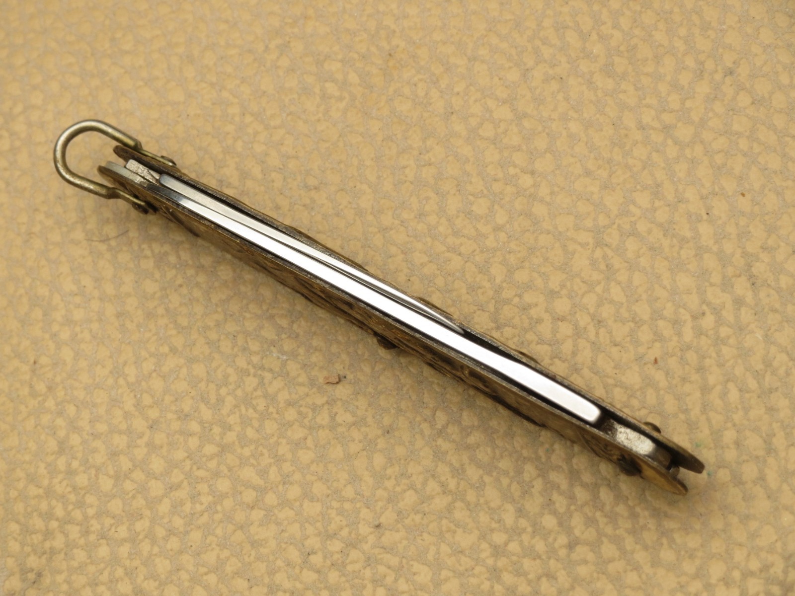 Vintage SOLINGEN GERMANY STAINLESS Cigar Penknife – Sculptured Brass Handles