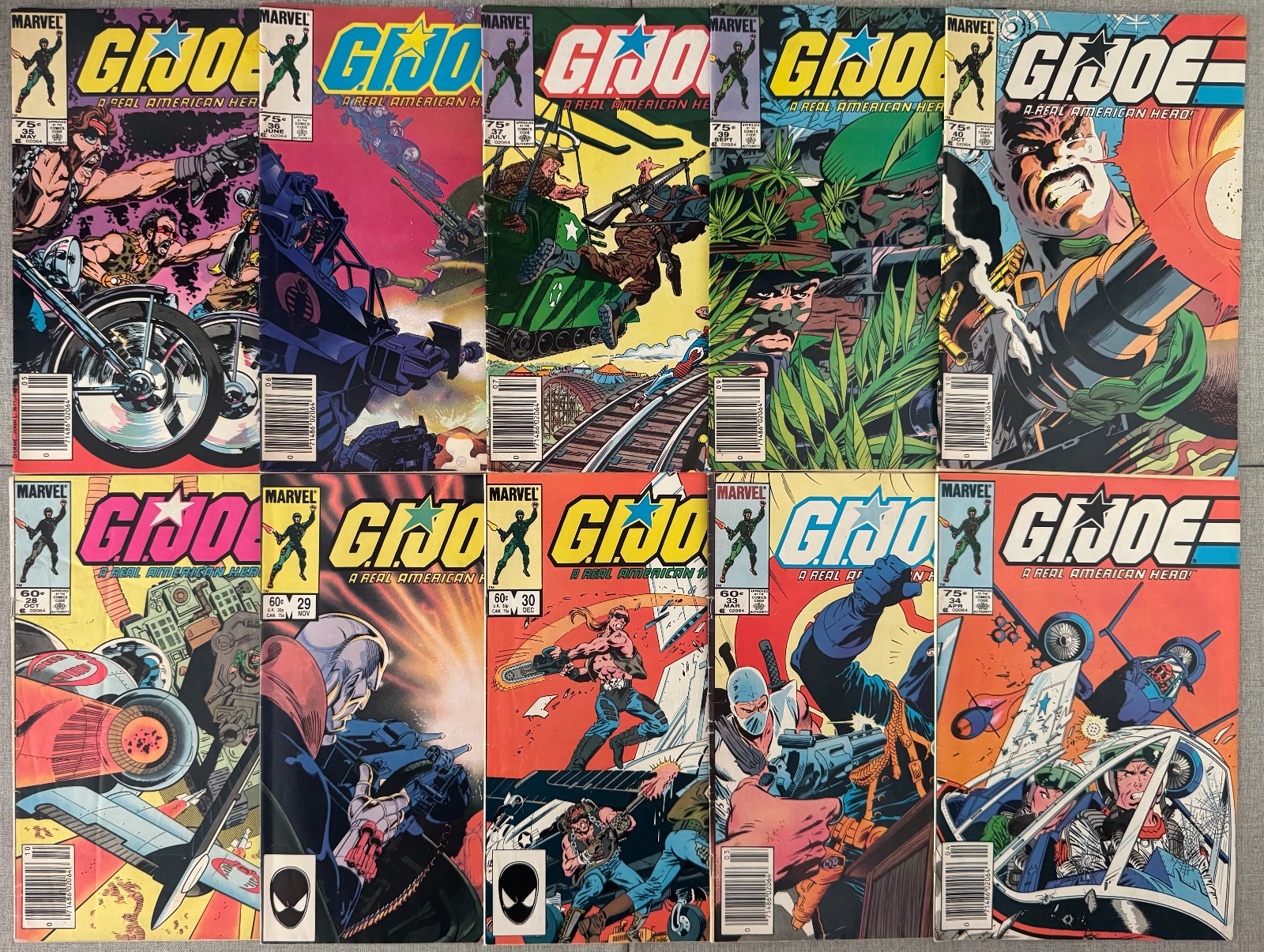 G.I. Joe: A Real American Hero #28-30 33-37 39 40 Marvel Mid-grade Reader Lot